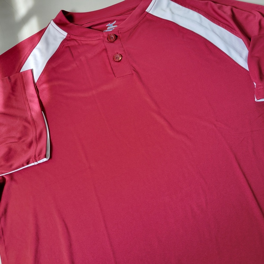 Mizuno Men's M DryLite Performance Red White Baseball Exercise‎ T-Shirt